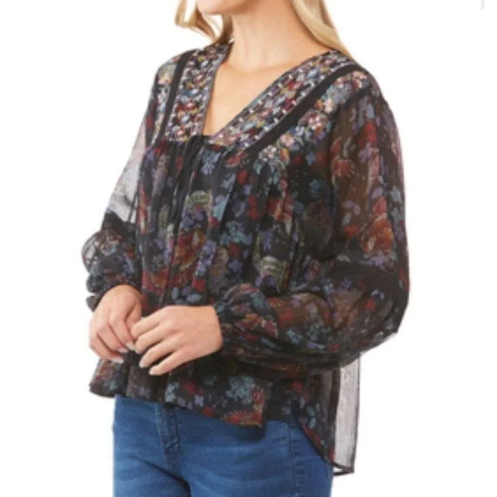 Ladies JW Flowing Peasant Top Size Medium